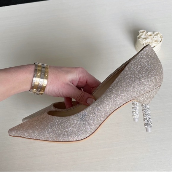Sophia Webster Classic Blogger Wedding Favorite Coco Glitter Crystal Stone Heels - Picture 9 of 16